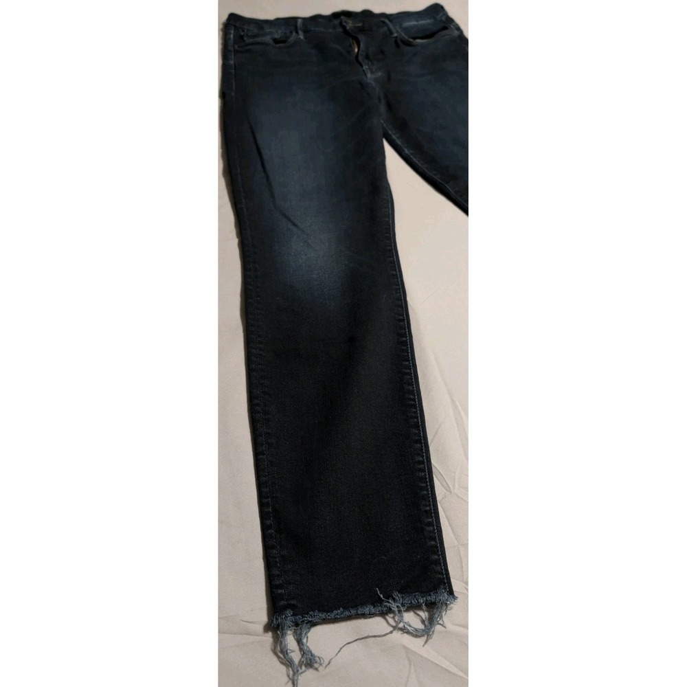 Mother The High Waisted Looker Ankle Fray Jeans Women's 33 Dark Wash Skinny - Picture 11 of 11